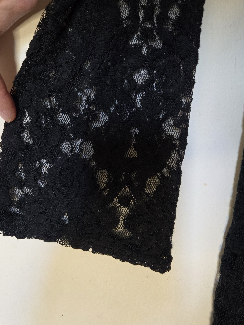Whimsygoth Dark Romantic Witchy Lace Dress Bell Sleeve Cotton Blend Feminine SzM - Picture 5 of 11